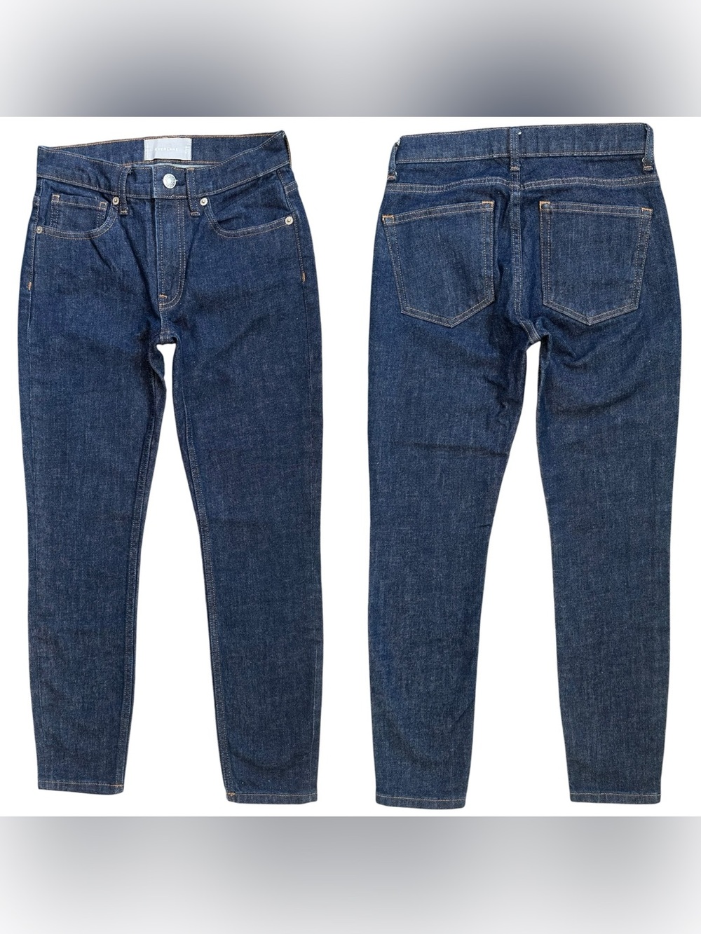 Everlane Ultra Dark Wash High Rise Zipper Fly Skinny Jeans Size 24 Ankle